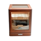 PremiumQuality Sucre Aksesuar Çekmeceli İçi Ledli Kahverengi Sedir Humidor Puro Kutusu
