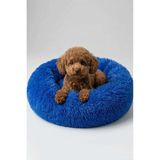 Premiumtech Kedi ve Köpek Yatağı - Kedi ve Köpekler Için Uzun Kürklü Mavi Yatak, 45 cm Konforlu Kullanım - Yastık Yatak / Mavi / 45 cm / Uzun