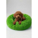 Premiumtech Yeşil Uzun Kürklü Kedi ve Köpek Yatağı 55 cm Yastık Yatak - Yastık Yatak / Yeşil / 55 cm / Uzun