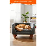 Premiumtech Yumuşak Peluş Kedi ve Köpek Koltuğu, Antrasit Renk, Rahat ve Şık Tasarım, Hafif ve Taşınabilir, Dayanıklı, Modern, Yastık Yatak, Siyah, Uzun, Tr - Yastık Yatak / Siyah / Uzun