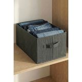 Prendi Home Antrasit Tela Dolap Içi Düzenleyici Kutu Organizer 45X25X20 cm Kazak Havlu Saklama Hurcu