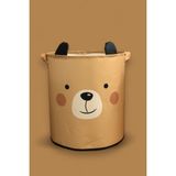 Prendi Home Bear Tasarımlı Bebek Çocuk Odası Düzenleyici Saklama Kutusu Oyuncak Kirli Sepeti 37X40 - Kahverengi