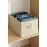 Prendi Home Krem Tela Dolap İçi Düzenleyici Kutu Organizer 45 x 25 x 20 cm Kazak Havlu Saklama Hurcu Kapaksız Dayanıklı Malzeme