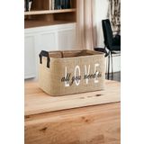 PRENDİ HOME Love Baskılı Jüt Dolap Içi Çocuk Odası Oyuncak Düzenleyici Katlanır Saklama Sepeti Organizer30x22x18
