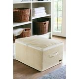 Prendi Home Orta Boy Havlu Kumaş Balık Sırtı Saplı Saplı Sandık Baza Altı,Dolap Içi Destekli Hurç 35 x 42 x 23 cm - Krem - 1 Adet - 35X42X23