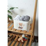 Prendi Home Sevimli Ayıcık Baskılı Dikdörtgen Oyuncak Havlu Çamaşır Sepeti 25 x 14 x 18