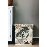 Prendi Home Yaprak Desen Büyük Boy Kapaklı Kirli Çamaşır Oyuncak Düzenleyici Saklama Kutusu Sepeti 40X50X30 - 30x50x40 - Yeşil
