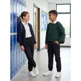 Prens Unisex Ribanalı Paçası Lastikli Pamuklu Okul Pantolonu - Siyah - 13 Yaş