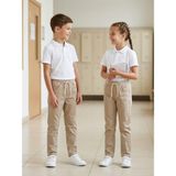 Prens Unisex Ribanalı Pamuklu Okul Pantolonu - Camel - 11 Yaş