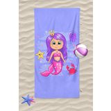 Prenses Deniz Kızı Kız Çocuk Desenli Baskılı Plaj Havlusu Kız Çocuk Plaj Havlusu Beach Towel