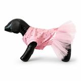PRENSES Kalp Desenli Pembe Kedi ve Köpek Tütü Elbisesi - Şık Evcil Hayvan Parti Kıyafeti(Large)