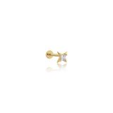 Prenses Kesim Taşlı Altın Tragus Piercing