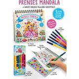 Prenses Mandala - 6 Renk Keçeli Kalem ve 75 Adet Çıkartma Hediyeli 3+ - 1 Adet