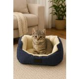 Prenses Yatak Kedi & Köpek Yatağı Şık Dayanıklı ve Ultra Yumuşak (Kot Mavisi)