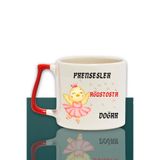 Prensesler Bu Ayda Doğar Baskılı Arkadaş, Sevgiliye Doğum Günü Hediyelik Kırmızı Kulplu Kupa Bardak, QBLK5409-8