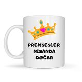 Prensesler Nisanda Doğar Yazılı Kupa Model 248 Taç Tasarımlı Nisan Ayı Doğum Günü Temalı Seramik Kahve Kupası