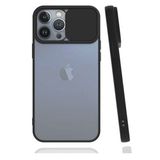 Preo iPhone 13 Pro Sürgülü Kamera Korumalı Telefon Kılıfı Siyah Kenar