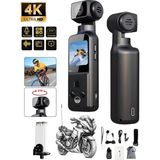 Prepare 4K Ultra Hd Mini Aksiyon Vlog Kamerası | Wi-Fi , 270° Döner Lens Eıs Stabilizasyon +Su Geçirmez Kabı - Siyah