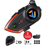 Prepare 500 Mt Intercom 2 Eşleşmeli Kask Kulaklık Y-80PR Su Geçirmez Bluetooth Motosiklet Intercom Kulaklık - Siyah
