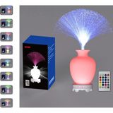 Prepare Bluetooth Hoparlör Vazo Tasarımlı Püsgüllü Kumandalı 17 Çeşit Rengarenk Rgb Ledli - Beyaz