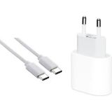 Prepare Iphone 15 Usb-C Şarj Seti Type-C 15- 15 Pro Max Uyumlu Hızlı Şarj Aleti 25W Güç Adaptörü ve Kablo - Beyaz