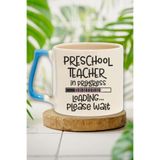 Preschool Teacher Figürlü Okul Öncesi Öğretmeni Hediyelik Kulplu Kupa Bardak, QBLK5651-MV