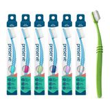 Preserve Seyahat Kılıflı Diş Fırçaları, Orta Kıllar, (6'lı Paket) (Renkler Değişir)