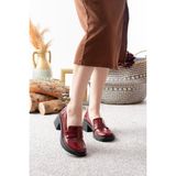 Preshley Kadın Victorya Bordo Rugan 6 cm Topuklu Lofer Ayakkabı