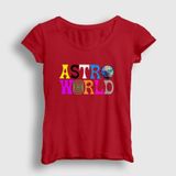 Presmono Astroworld V2 Travis Scott Siyah Kadın T-Shirt