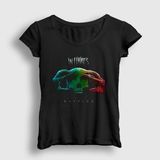 Presmono Battles In Flames Siyah Kadın T-Shirt