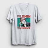 Presmono Beyaz Jimout K Pop Jimin Bts Kadın T-Shirt