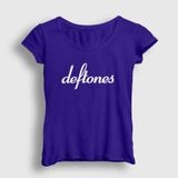 Presmono Beyaz Logo Deftones Kadın T-shirt