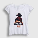 Presmono Beyaz Mib V2 Westworld Kadın T-Shirt