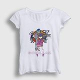Presmono Beyaz Sun Gorillaz Kadın T-shirt