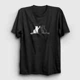 Presmono Black and White Cats Kedi Siyah Unisex T-Shirt