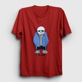 Presmono Blue Coat Sans Undertale Kırmızı Unisex T-Shirt