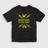 Presmono Chicken Dinner Pubg Siyah Unisex T-Shirt