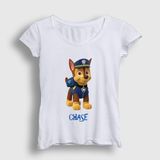Presmono Kadın Beyaz Chase Paw Patrol T-Shirt - XS