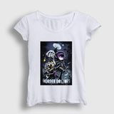 Presmono Kadın Beyaz Poster Murder Drones T-Shirt - XL
