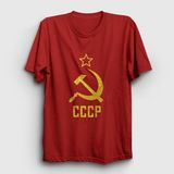 Presmono Logo Cccp Sovyetler Birliği Kırmızı Unisex T-shirt