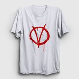 Presmono Logo Film V For Vendetta Beyaz Unisex T-shirt
