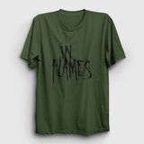 Presmono Logo In Flames Haki Unisex T-Shirt