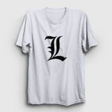 Presmono Logo L Anime Death Note Beyaz Unisex T-shirt
