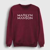 Presmono Logo Marilyn Manson Kırmızı Unisex Sweatshirt