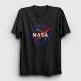 Presmono Logo V2 Nasa Space Uzay Siyah Unisex T-Shirt