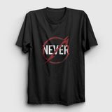 Presmono Never Metallica Siyah Unisex T-Shirt
