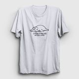 Presmono Overthinking Cat Kedi Beyaz Unisex T-Shirt
