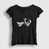 Presmono Paper Plane Astronaut Space Astronot Uzay Kadın T-shirt