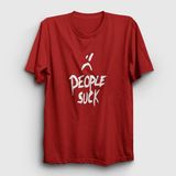 Presmono People Suck Xxxtentacion Kırmızı Unisex T-Shirt