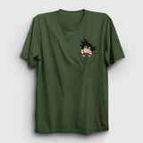 Presmono Pocket Goku Anime Dragon Ball Beyaz Unisex T-Shirt